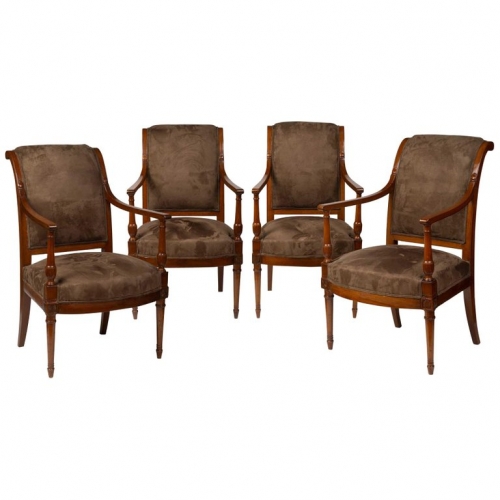 A Set of Four Directoire Mahogany Armchairs by Jacob Freres